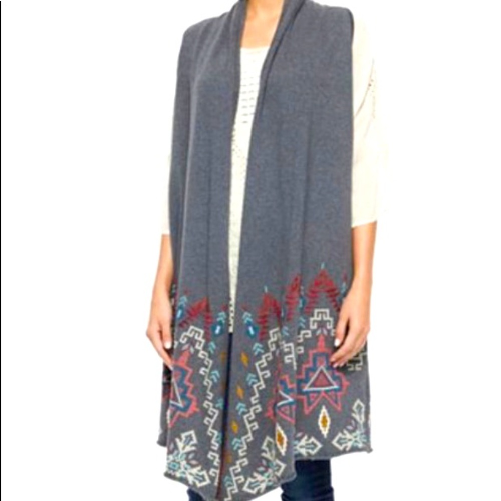 Johnny Was Embroidered Tisha Drape Vest